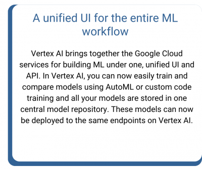 Vertex AI benefits - unified UI